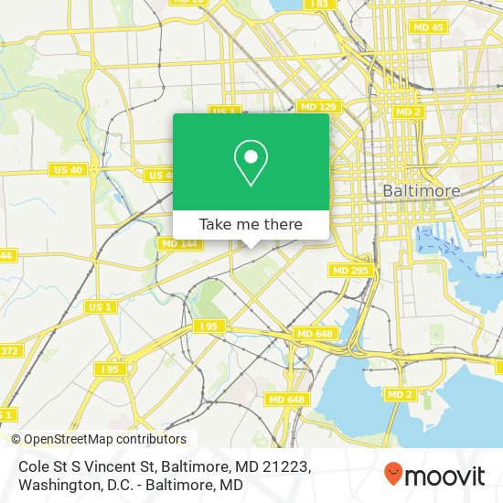 Cole St S Vincent St, Baltimore, MD 21223 map