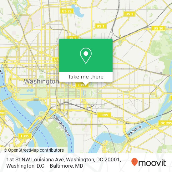 1st St NW Louisiana Ave, Washington, DC 20001 map