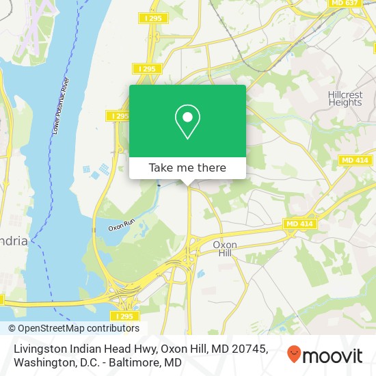 Mapa de Livingston Indian Head Hwy, Oxon Hill, MD 20745