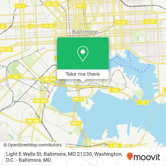 Mapa de Light E Wells St, Baltimore, MD 21230