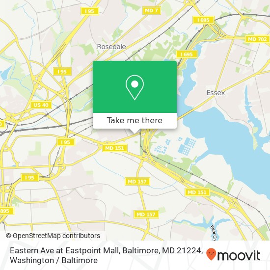 Mapa de Eastern Ave at Eastpoint Mall, Baltimore, MD 21224