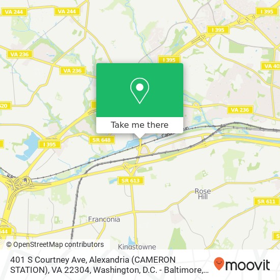 401 S Courtney Ave, Alexandria (CAMERON STATION), VA 22304 map
