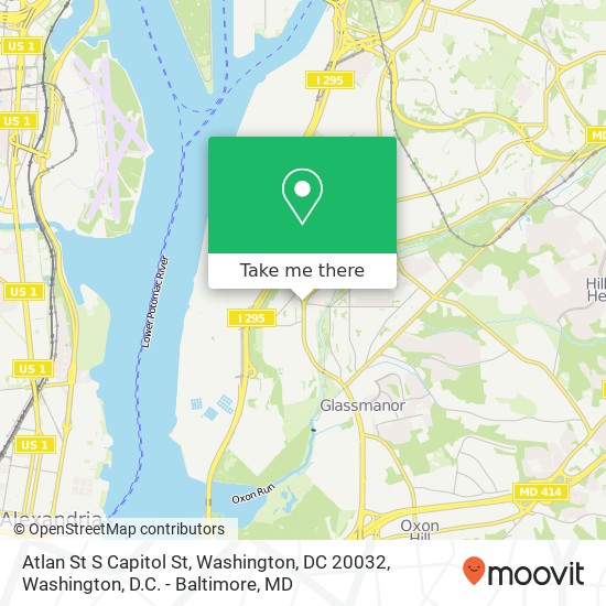 Mapa de Atlan St S Capitol St, Washington, DC 20032