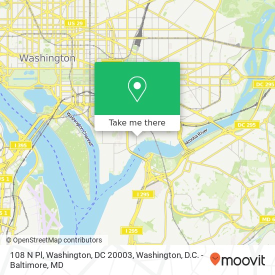 Mapa de 108 N Pl, Washington, DC 20003