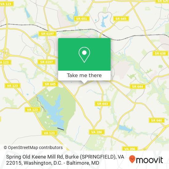 Mapa de Spring Old Keene Mill Rd, Burke (SPRINGFIELD), VA 22015