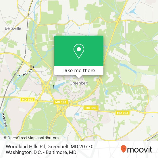 Woodland Hills Rd, Greenbelt, MD 20770 map