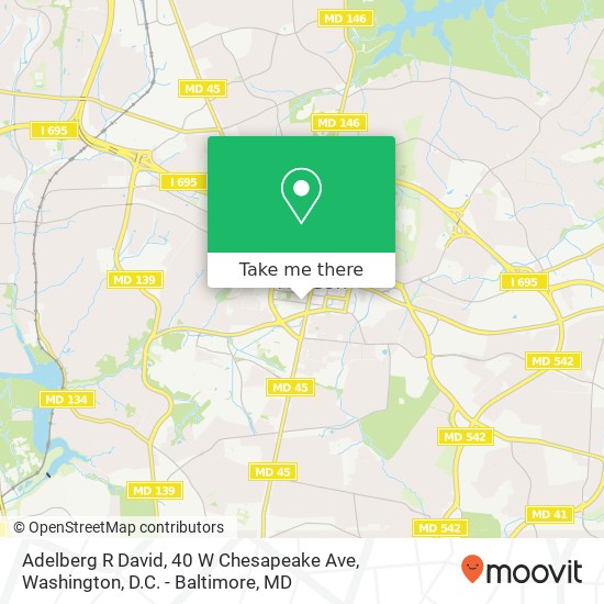Mapa de Adelberg R David, 40 W Chesapeake Ave