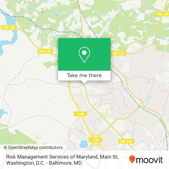 Mapa de Risk Management Services of Maryland, Main St