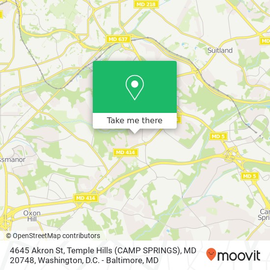 4645 Akron St, Temple Hills (CAMP SPRINGS), MD 20748 map