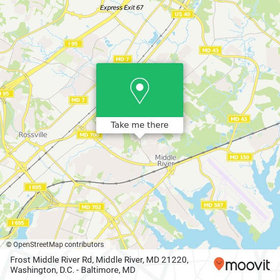 Mapa de Frost Middle River Rd, Middle River, MD 21220