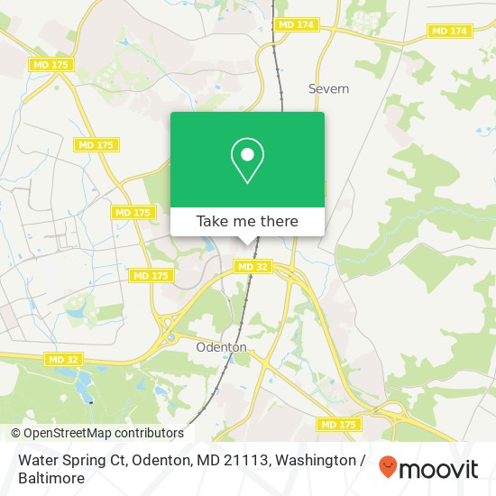 Mapa de Water Spring Ct, Odenton, MD 21113