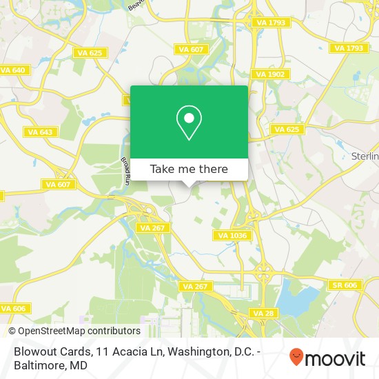 Mapa de Blowout Cards, 11 Acacia Ln