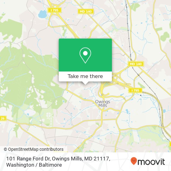 Mapa de 101 Range Ford Dr, Owings Mills, MD 21117