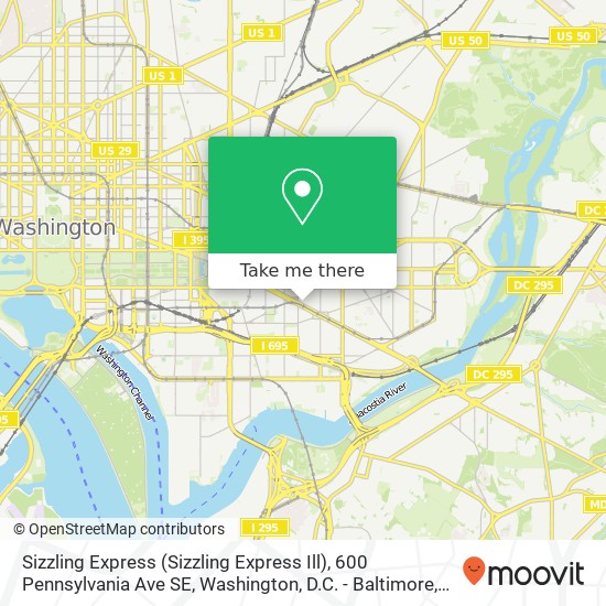 Sizzling Express (Sizzling Express Ill), 600 Pennsylvania Ave SE map