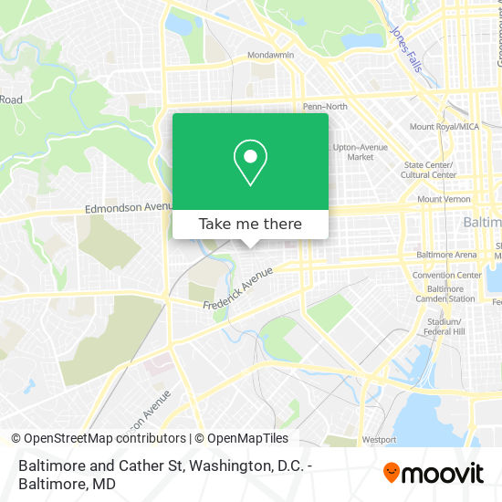 Baltimore and Cather St map