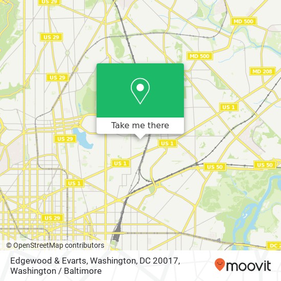 Edgewood & Evarts, Washington, DC 20017 map