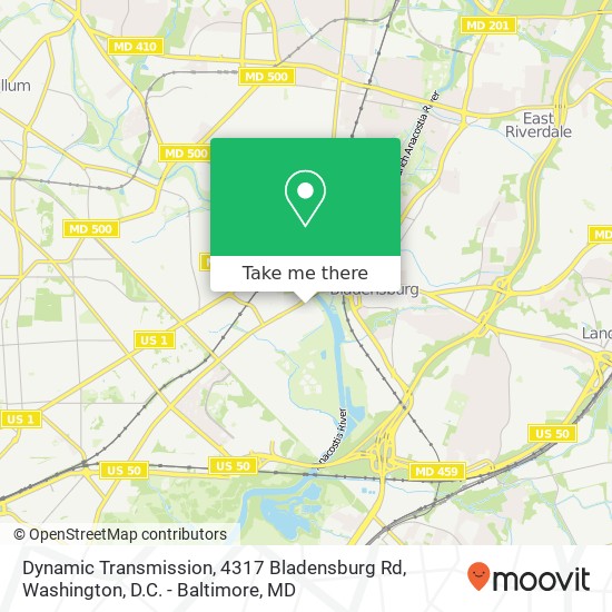 Dynamic Transmission, 4317 Bladensburg Rd map