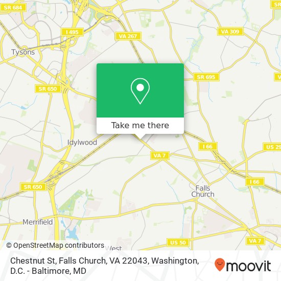 Chestnut St, Falls Church, VA 22043 map