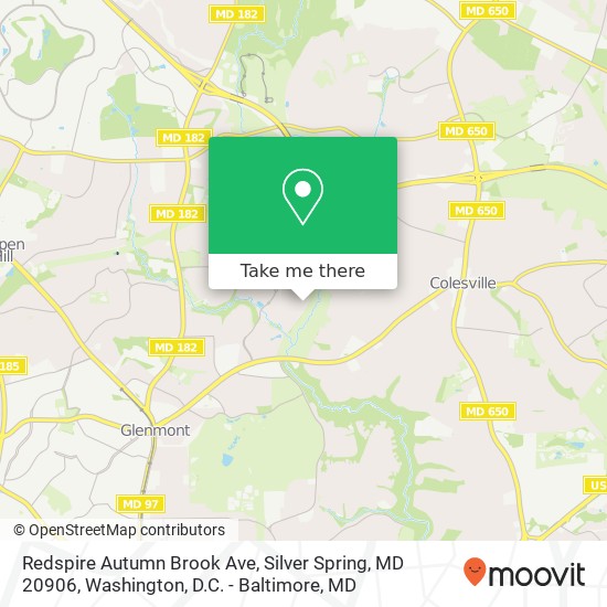 Mapa de Redspire Autumn Brook Ave, Silver Spring, MD 20906