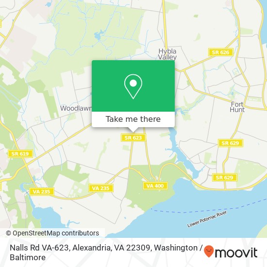 Mapa de Nalls Rd VA-623, Alexandria, VA 22309