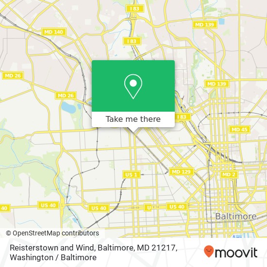 Mapa de Reisterstown and Wind, Baltimore, MD 21217