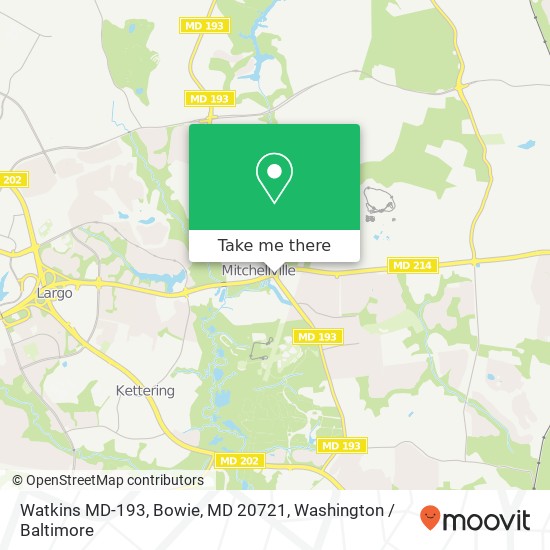 Mapa de Watkins MD-193, Bowie, MD 20721
