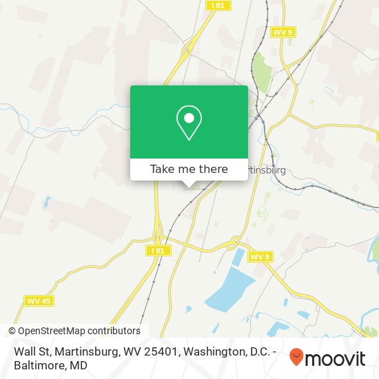 Wall St, Martinsburg, WV 25401 map