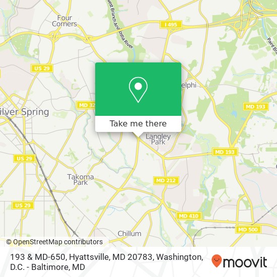 Mapa de 193 & MD-650, Hyattsville, MD 20783