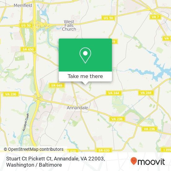 Stuart Ct Pickett Ct, Annandale, VA 22003 map