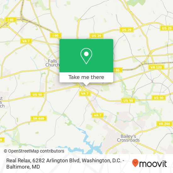 Real Relax, 6282 Arlington Blvd map