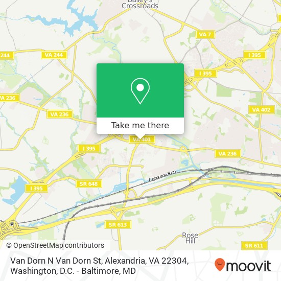 Mapa de Van Dorn N Van Dorn St, Alexandria, VA 22304