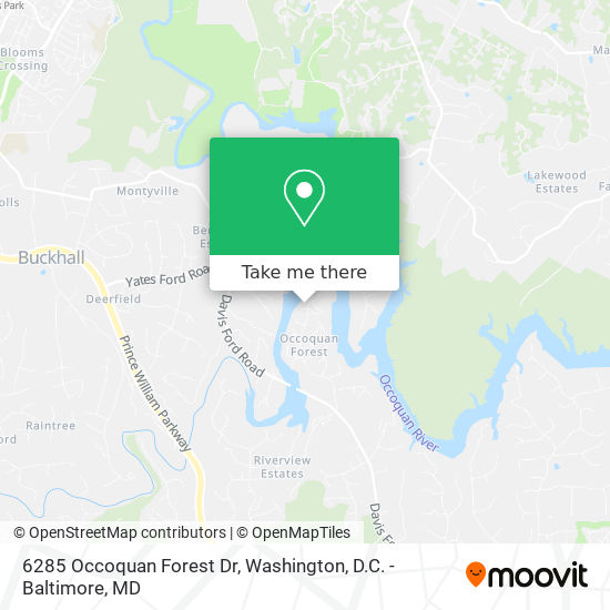 Mapa de 6285 Occoquan Forest Dr, Manassas, VA 20112