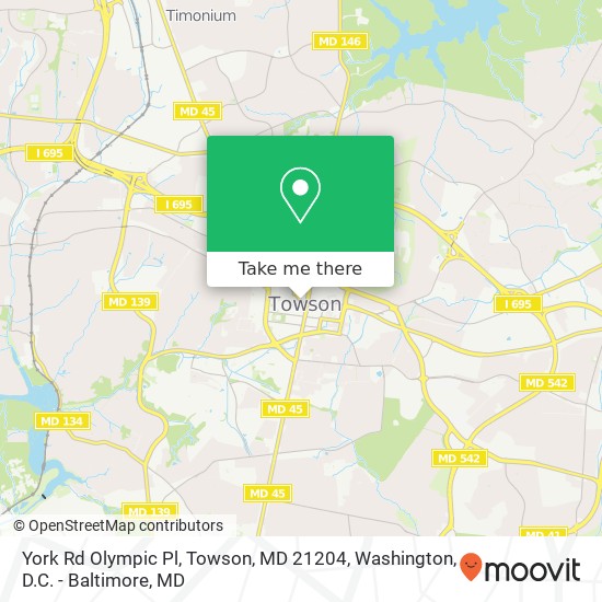 Mapa de York Rd Olympic Pl, Towson, MD 21204