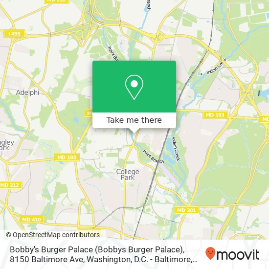 Bobby's Burger Palace (Bobbys Burger Palace), 8150 Baltimore Ave map