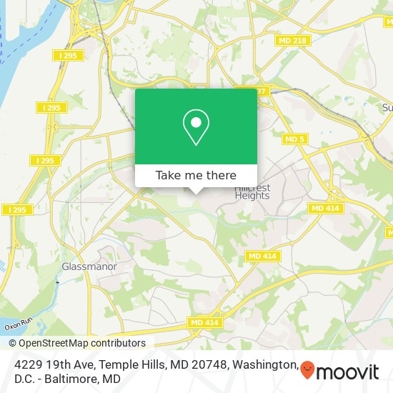 Mapa de 4229 19th Ave, Temple Hills, MD 20748