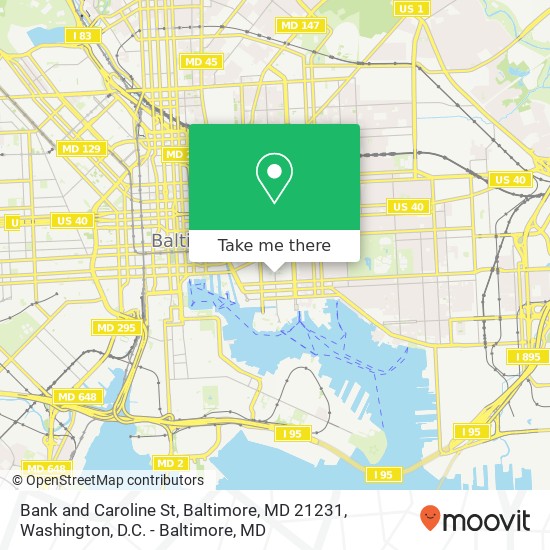 Mapa de Bank and Caroline St, Baltimore, MD 21231