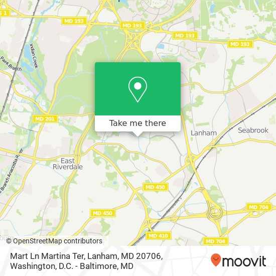 Mapa de Mart Ln Martina Ter, Lanham, MD 20706