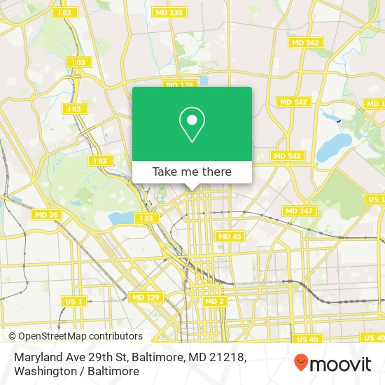 Mapa de Maryland Ave 29th St, Baltimore, MD 21218