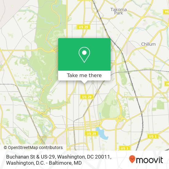 Mapa de Buchanan St & US-29, Washington, DC 20011