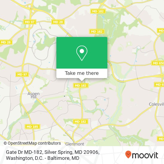 Mapa de Gate Dr MD-182, Silver Spring, MD 20906