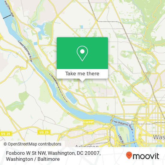 Mapa de Foxboro W St NW, Washington, DC 20007