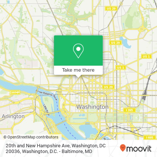 20th and New Hampshire Ave, Washington, DC 20036 map