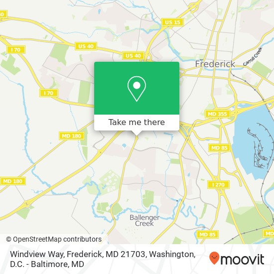 Mapa de Windview Way, Frederick, MD 21703