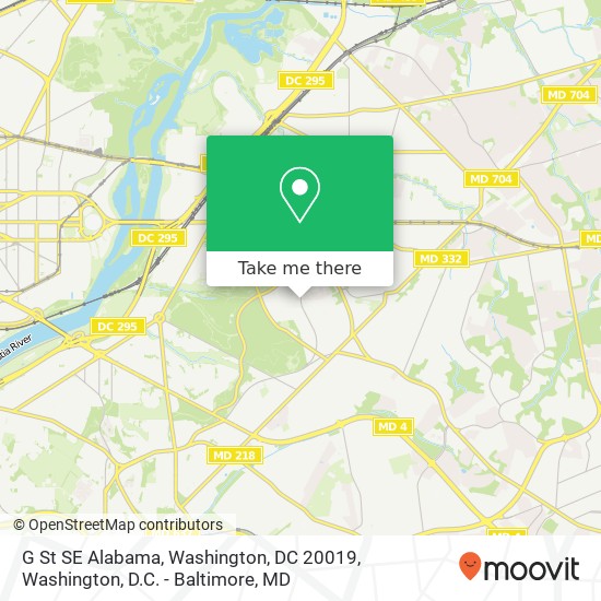 Mapa de G St SE Alabama, Washington, DC 20019