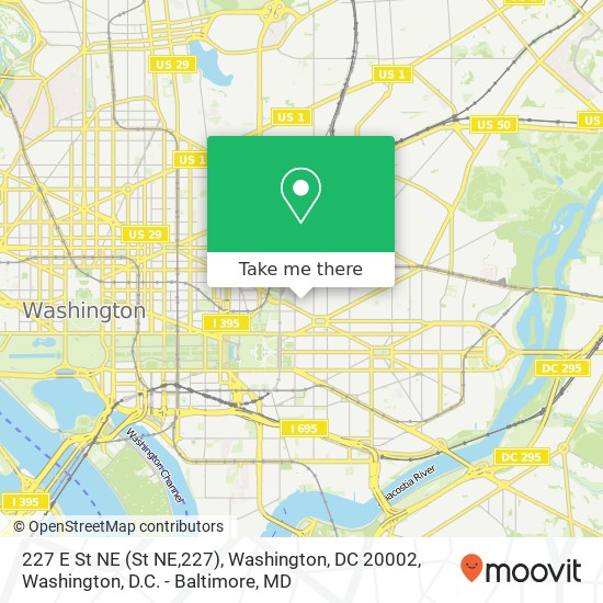 Mapa de 227 E St NE (St NE,227), Washington, DC 20002