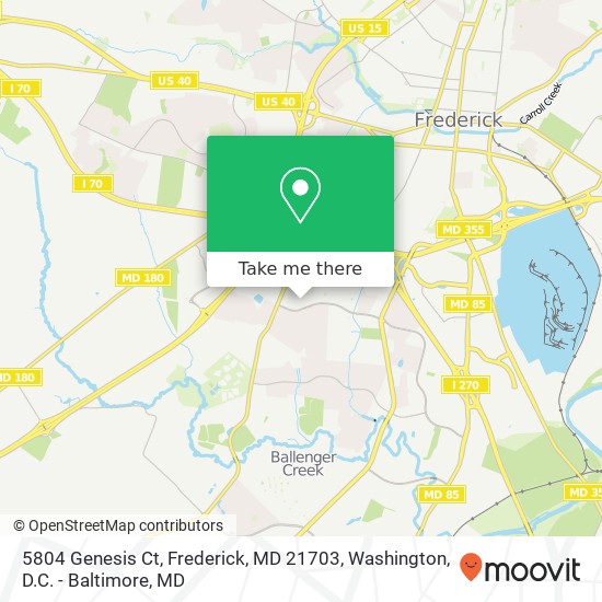 Mapa de 5804 Genesis Ct, Frederick, MD 21703
