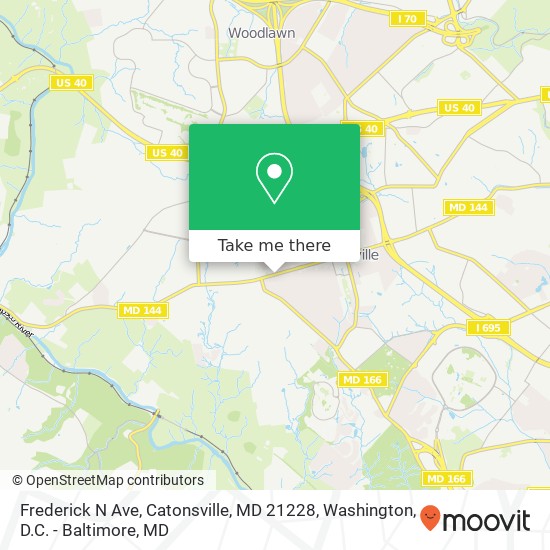 Mapa de Frederick N Ave, Catonsville, MD 21228