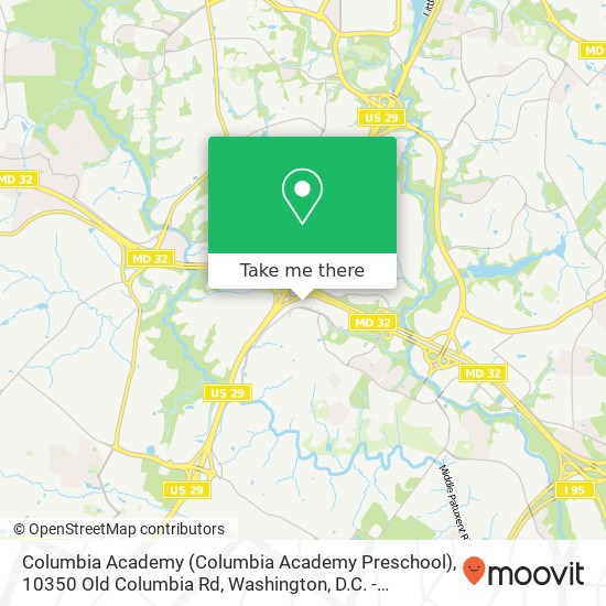 Mapa de Columbia Academy (Columbia Academy Preschool), 10350 Old Columbia Rd