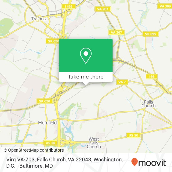 Mapa de Virg VA-703, Falls Church, VA 22043