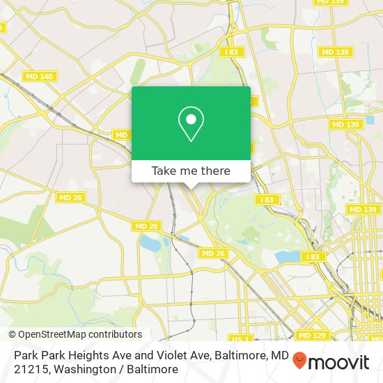 Park Park Heights Ave and Violet Ave, Baltimore, MD 21215 map